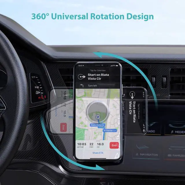Alt view image 4 of 7 - Magnetic Phone Car Mount Syncwire Universal Car Phone Holder for Dashboard Cell Phone Car Kits 360&deg Adjustable Magnet Cell Phone Mount Compatible with iPhone Samsung LG GPS Mini Tablet - Gray