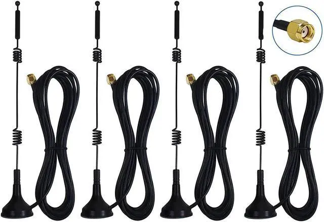 Main image of Dual Band Long Range WiFi Antenna (4-Pack) Eifagur 9dbi 2.4GHZ 5GHZ 5.8GHZ RP-SMA Connector with Magnetic Base for IP Camera WiFi Router Computer Network Devices Wireless Range Extender