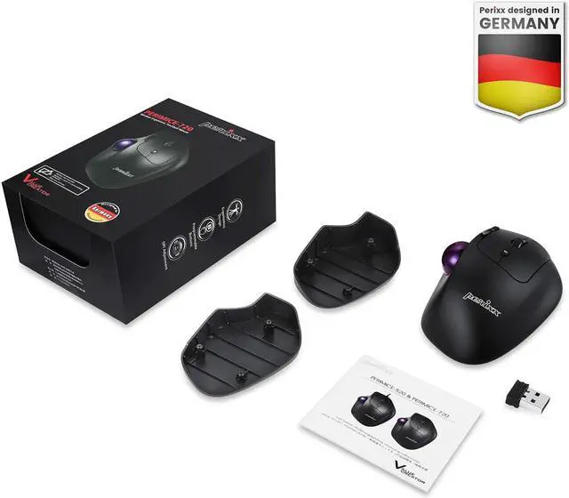 Alt view image 7 of 7 - Perixx PERIMICE-720, Wireless Ergonomic Trackball Mouse with Adjustable Angle, Black (11449)