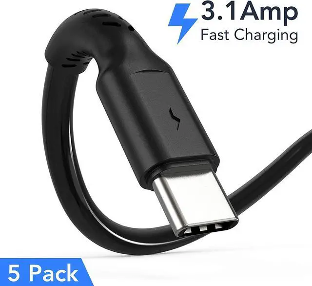 Alt view image 2 of 7 - 1 Foot Short USB C Cord Fast Charge 5 Pack Durable USB A to USB Type C 3A Fast Charging Cable for Charging Station Compatible with Samsung Galaxy Note 20 A20 A51 S10 S20 Plus Ultra LG Stylo K51