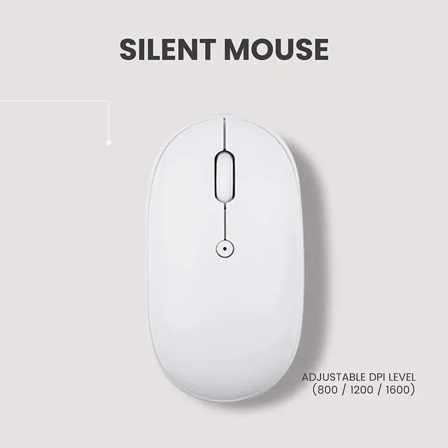 Alt view image 5 of 7 - Perixx PERIDUO-610W Wireless Keyboard and Mouse Combo Set - Silent Scissor Keys & Clicks - Full-Size Chiclet Design -White - US English (PD-610WUS-11735)