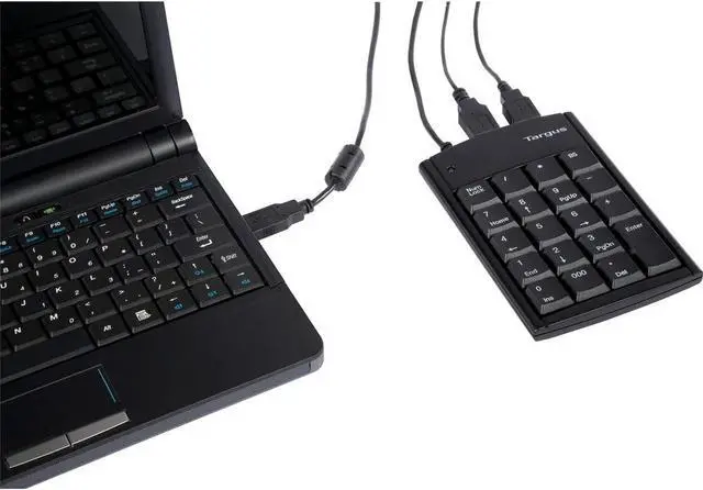 Alt view image 7 of 7 - Targus Ultra Mini USB Keypad with USB Port Connector, True Plug-and-Play Device, Connects with Laptop, Desktop and Other Devices, Black (PAUK10U)