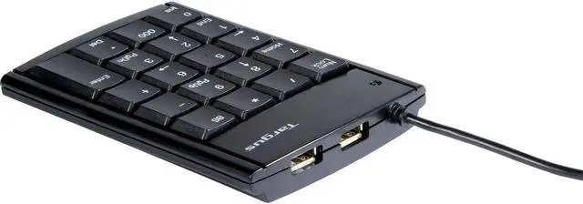 Alt view image 3 of 7 - Targus Ultra Mini USB Keypad with USB Port Connector, True Plug-and-Play Device, Connects with Laptop, Desktop and Other Devices, Black (PAUK10U)