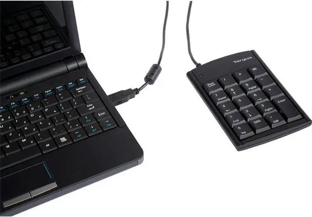 Alt view image 6 of 7 - Targus Ultra Mini USB Keypad with USB Port Connector, True Plug-and-Play Device, Connects with Laptop, Desktop and Other Devices, Black (PAUK10U)