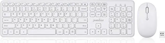 Main image of Perixx PERIDUO-610W Wireless Keyboard and Mouse Combo Set - Silent Scissor Keys & Clicks - Full-Size Chiclet Design -White - US English (PD-610WUS-11735)
