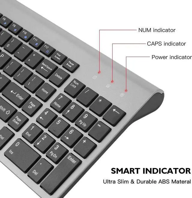 Alt view image 3 of 6 - cimetech EasyTyping KF10 Wireless Keyboard and Mouse Combo, [Silent Scissor Switch Keys][Labor-Saving Keys]Ultra Slim Wireless Computer Keyboard and Mouse, Easy Setup for PC/Laptop/Mac/Windows - Grey