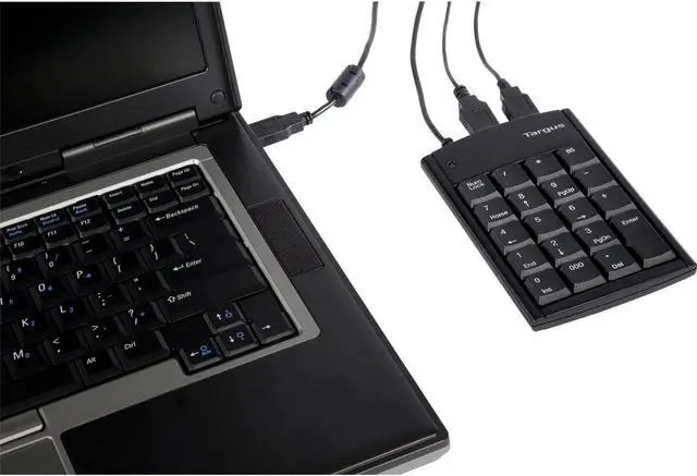 Alt view image 5 of 7 - Targus Ultra Mini USB Keypad with USB Port Connector, True Plug-and-Play Device, Connects with Laptop, Desktop and Other Devices, Black (PAUK10U)