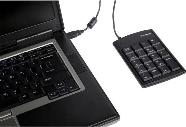 Alt view image 4 of 7 - Targus Ultra Mini USB Keypad with USB Port Connector, True Plug-and-Play Device, Connects with Laptop, Desktop and Other Devices, Black (PAUK10U)