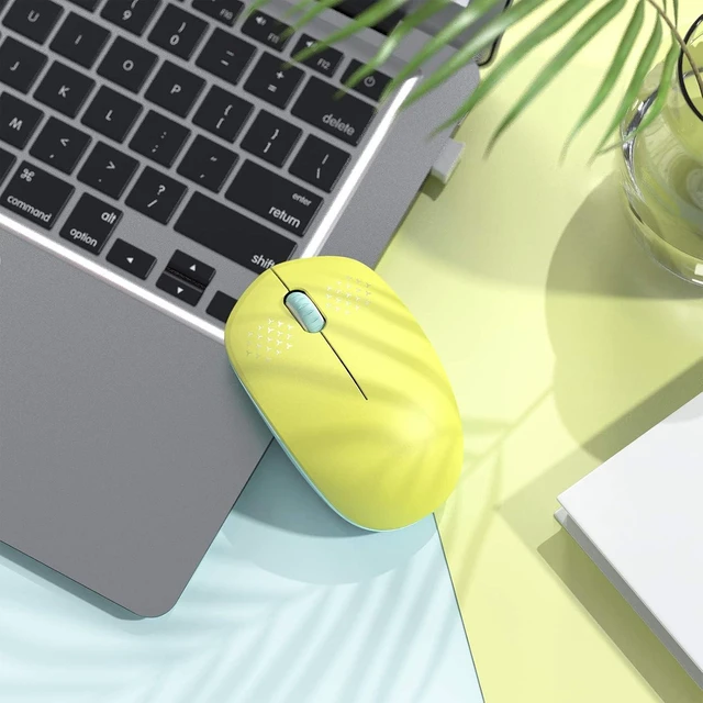 Alt view image 7 of 7 - seenda Wireless Mouse for Laptop, 2.4G Noiseless Mouse,Yellow&Green