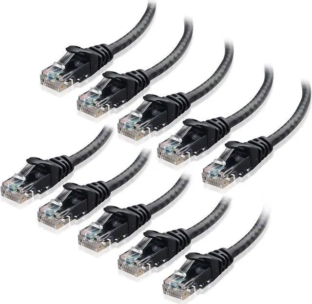 Main image of 10-Pack Snagless Short Cat 6 Ethernet Cable 1 ft (Cat 6 Cable Cat6 Cable Internet Cable Network Cable) in Black