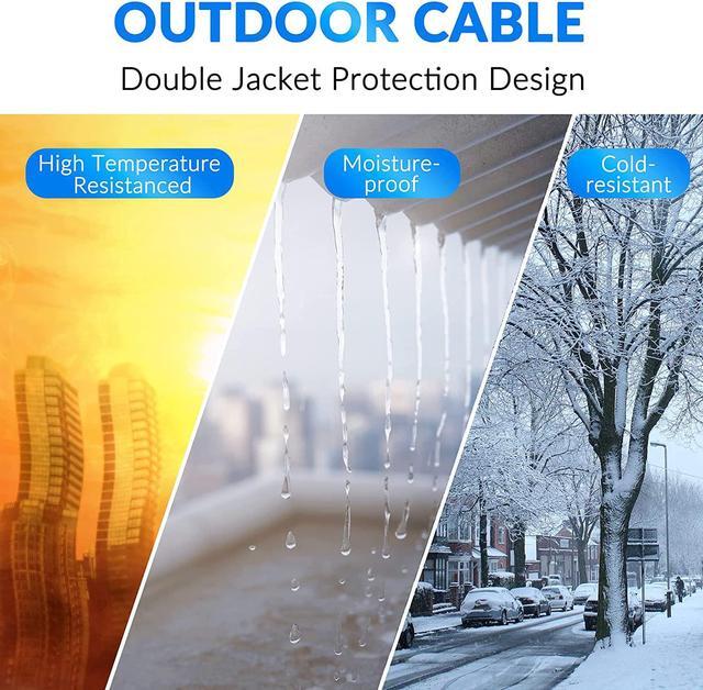 Alt view image 4 of 7 - Cat5e Outdoor Ethernet Cable 250 Feet, Cat 5e Heavy Duty Internet Network LAN Cable, More Flexible Than Cat 6, Waterproof, PVC & LLDPE UV Double Jackets for in Wall, Direct Burial, Router, POE, Indoor
