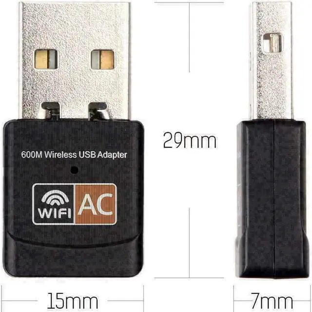 Alt view image 4 of 7 - USB WiFi Adapter AC600 Mbps Dual Band 2.4/5Ghz Wireless Mini Network Adapter 802.11  Support PC Desktop Laptop MAC Book Windows Notebook