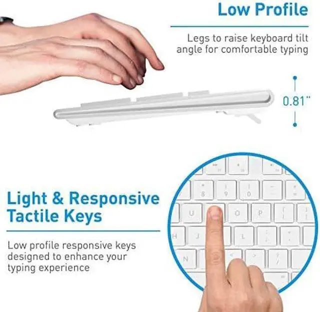 Alt view image 9 of 10 - 104 Key USB Wired Keyboard and Mouse Combo with Apple Shortcut Keys for Mac iMac Macbook and Windows PC (MKEYECOMBO) White