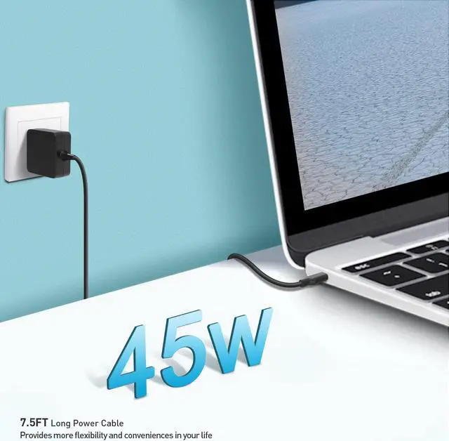 Alt view image 6 of 6 - USB Type C AC Charger Fit for Asus Chromebook C223 C223N C223NA C423NA C423N C423 14 C425TA C425T C425 C424MA C424M C424 Laptop Power Supply Adapter Cord