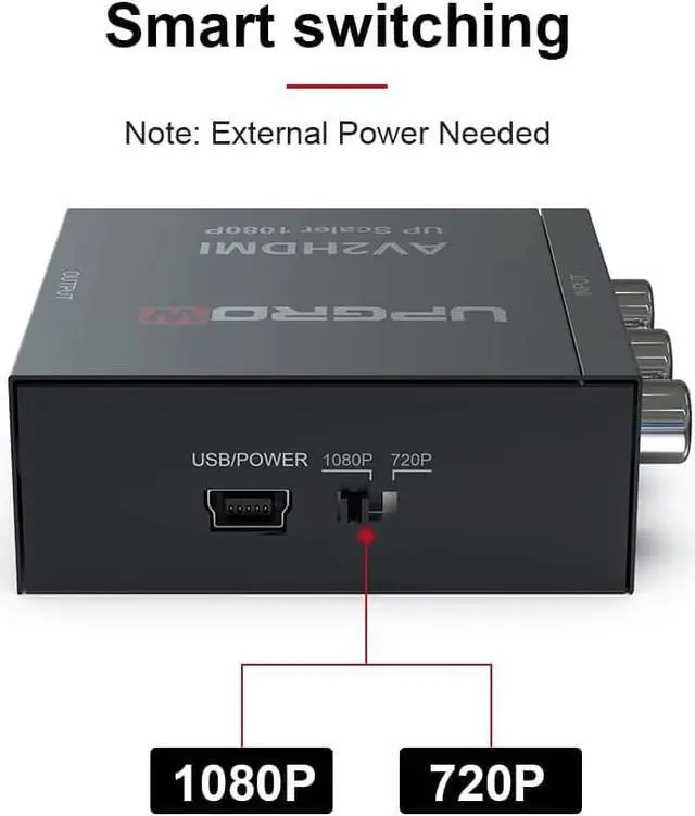 Alt view image 5 of 7 - UPGROW RCA to HDMI Converter 1080P Mini CVBS to HDMI Composite Video Audio Converter AV to HDMI Converter Supports NTSC PC Laptop Xbox PS4 PS3 TV STB VHS VCR Camera DVD, UPGROWRCAH01