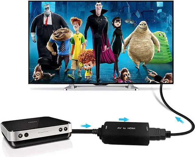 Alt view image 5 of 6 - RCA to HDMI 1080P RCA Composite CVBS AV to HDMI Video Audio Converter Adapter with USB Charge Cable Compatible with PC Laptop Xbox PS4 PS3 TV STB VHS VCR Camera DVD