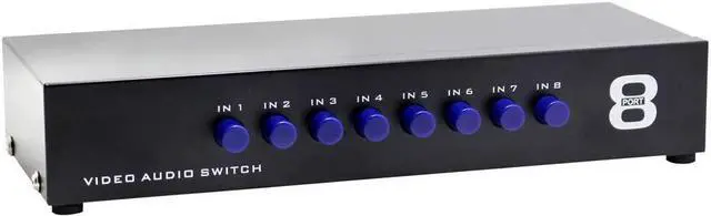 Alt view image 2 of 5 - Panlong 8-Way AV Switch RCA Switcher 8 in 1 Out Composite Video L/R Audio Selector Box for DVD STB Game Consoles