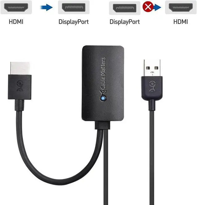 Alt view image 16 of 17 - Uni-Directional HDMI to DisplayPort Adapter for Desktop and Laptop Computers (HDMI 2.0 to DisplayPort 1.2) with 4K 60Hz Video Resolution - Not Compatible with PS5 or Xbox Series X/S