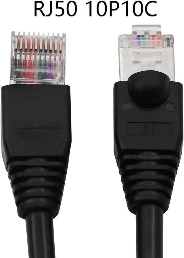 Alt view image 2 of 7 - QIANRENON RJ50 Cable 10P10C Cat 5E Male to Male Modular Crystal Plug with Shielding Connectors for Scanning Code Guns, Laser Printing Equipment, Industrial Control Equipment etc, 1.5m/5 Ft