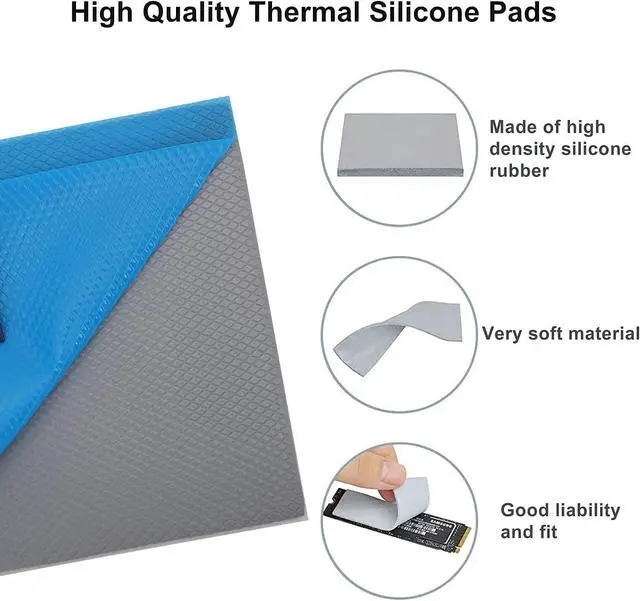 Alt view image 12 of 14 - Thermalright Thermal Pad 12.8 W/mK 120x120x1.5mm Non Conductive Heat Resistance Extreme Odyssey Silicone Thermal Pads for PC Laptop Heatsink/GPU/CPU/LED/SSD/PS4 Cooler (1.5mm)