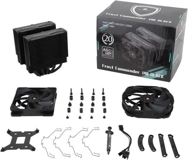 Alt view image 12 of 12 - FC140 Black CPU Air Cooler Dual Tower 5 Heat Pipe TL-D14X-B and TL-C12PRO-B PWM Fan Aluminium Heatsink Cover AGHP Technology for AMD AM4/Intel LGA 1150/1151/1155/1156/1200/2011/2066