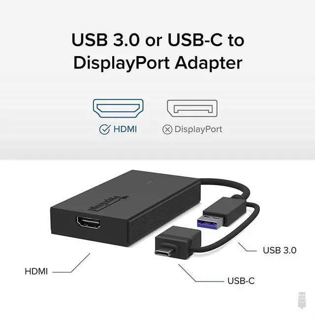 Alt view image 9 of 14 - USB C to HDMI Adapter Universal Video Graphics Adapter for USB 3.0 and USB-C Macs and Windows Extend an HDMI Monitor up to 1080p@60Hz