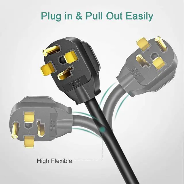 Alt view image 7 of 7 - Rophor Dryer Extension Cord 4 Prong, 30 Amp NEMA 14-30P to 14-30R Extension Cord for Dryer Power Extension and EV Charging, 125V/250V, 10 Feet