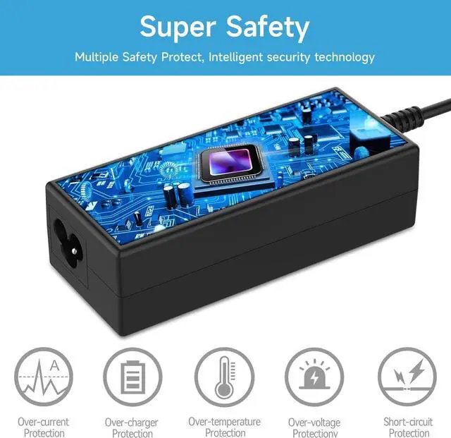 Alt view image 4 of 7 - HP 65W AC Adapter Laptop Charger Replacement for HP EliteBook 840 830 850 820 745 G3 G4 G5 G6, HP Pavilion x360 15 13,HP Notebook 14 15, HP Envy X360 15 17 13 15-w117cl 17m-bw0013dx Power Supply Cord