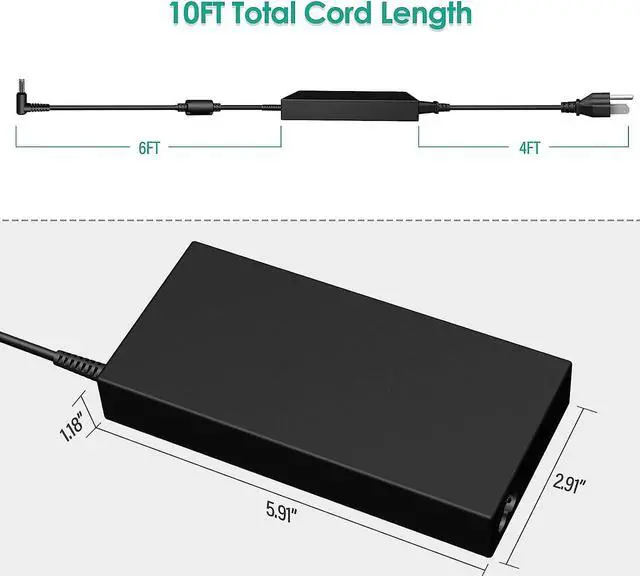 Alt view image 2 of 7 - AC Charger for HP Original HP ZBook 15 16 17 15u 15v G3 G4 G5 G6 G8 OMEN 15 17 ZBook Studio 15 G3 G4 G5 G6 ZBook Create Fury 15 17 G7 Victus 15 ADP-150XB B 740243-001 150W Laptop Power Adapter Cord