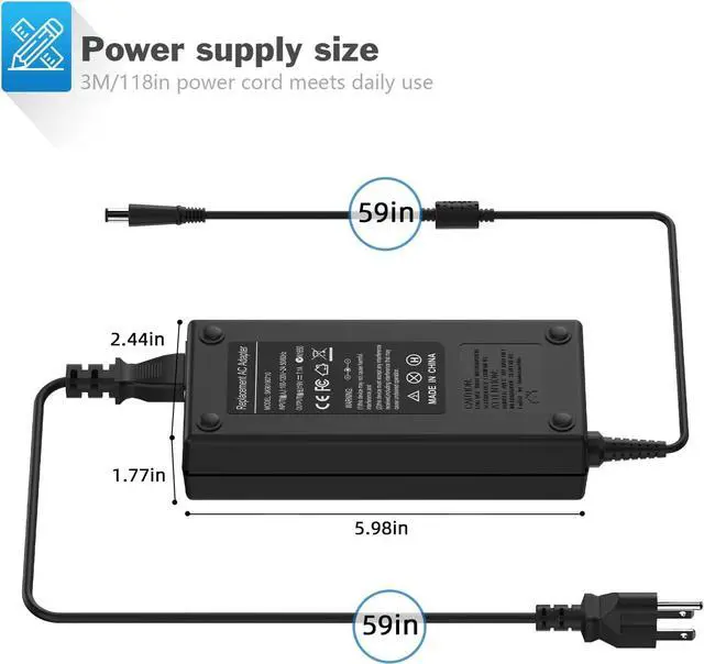 Alt view image 3 of 7 - 135W AC Adapter Laptop Charger for HP 391174-001 384023 481420-001; HP DC7800 DC7900; HP Compaq Elite 8000 8200 8300 with Size 7.4mm 5.0mm Power Supply Cord Plug