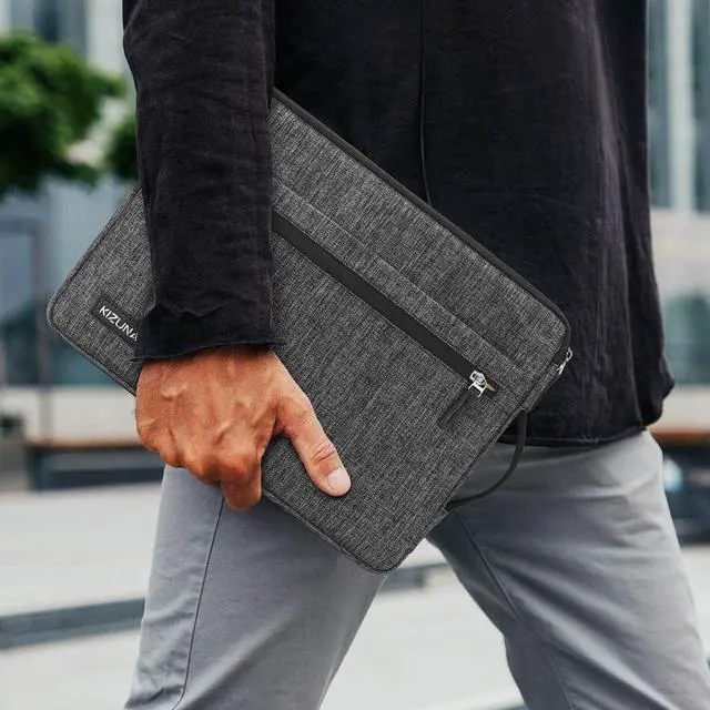 Alt view image 6 of 6 - Laptop Tablet Sleeve 10 Inch Water-Resistant Computer Case Hand Bag for 9.7- 11 iPad Pro/10.2 iPad/10.9 iPad/10.5  Galaxy Tab/10.5 Surface Go 3/10.1  Smart Grey