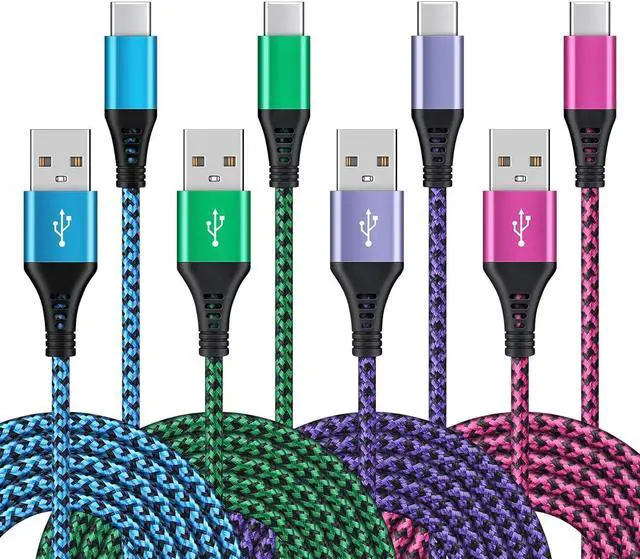 Main image of 4Pack 6ft Fast USB Type C Cable Phone Charger Charging Cord for LG Stylo 4 5 6, LG G5 G6 G7 G8 G8X V20 V30 V40 V50 ThinQ, LG Velvet 5G, Wing 5G, LG K51 K52 K61 K62 K71 K92 K42 K41S K51S 2021
