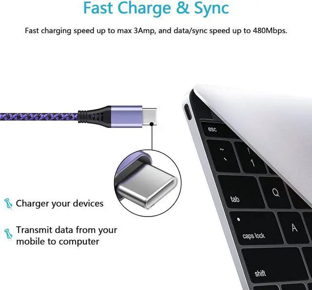 Alt view image 5 of 7 - 4Pack 6ft Fast USB Type C Cable Phone Charger Charging Cord for LG Stylo 4 5 6, LG G5 G6 G7 G8 G8X V20 V30 V40 V50 ThinQ, LG Velvet 5G, Wing 5G, LG K51 K52 K61 K62 K71 K92 K42 K41S K51S 2021