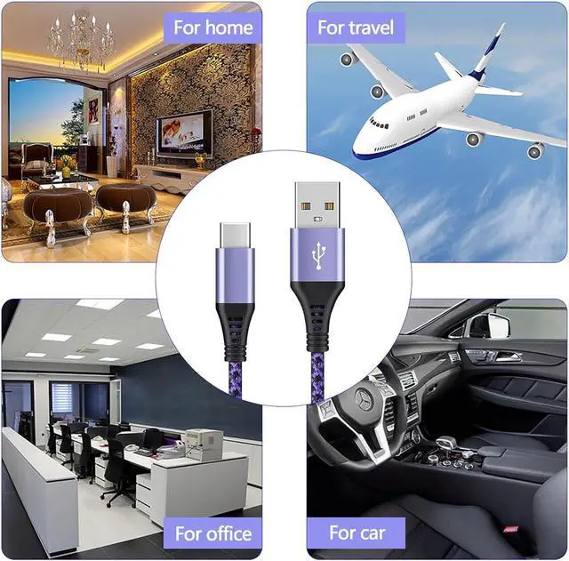 Alt view image 7 of 7 - 4Pack 6ft Fast USB Type C Cable Phone Charger Charging Cord for LG Stylo 4 5 6, LG G5 G6 G7 G8 G8X V20 V30 V40 V50 ThinQ, LG Velvet 5G, Wing 5G, LG K51 K52 K61 K62 K71 K92 K42 K41S K51S 2021