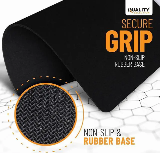 Alt view image 3 of 7 - Mouse Pad Non-Slip Rubber Base Computer Black Mousepad Superb Tracking Accuracy and Smooth Surface Mouse Control Mouse Pads for Desk Office Home & Gaming 7.75 X 9.25 in No Logos