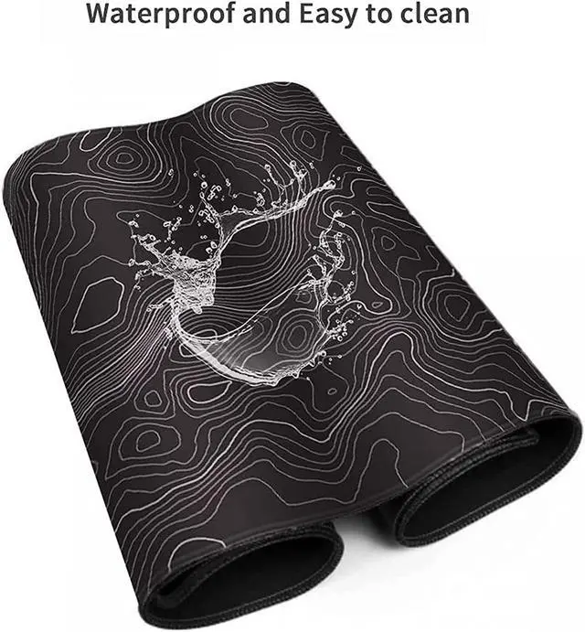 Alt view image 5 of 7 - Large Mouse Pad Mat (35x17 in) Extended XXXL Gaming Mouse Pad with Non-Slip Rubber Base Background Topographic Map Lines Contour Geographic for Gaming Office Laptop Computer Men Women