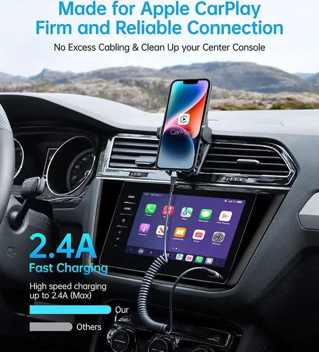 Alt view image 2 of 7 - iPhone Charger Cable for Car (3FT/5FT) 2Pack Coiled Lightning Cable [Apple MFi Certified] Retractable Charging Cord Compatible with iPhone 14/13/12/11 Pro Max/XS MAX/XR/XS/8/iPad/iPod/CarPlay