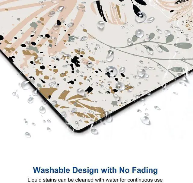 Alt view image 4 of 6 - Mouse Pad Mouse Pad with Abstract Art Design Square Mouse Mat Waterproof MousePad Non-Slip Rubber Base Mouse Pads for Office Laptop Modern Boho Leaves