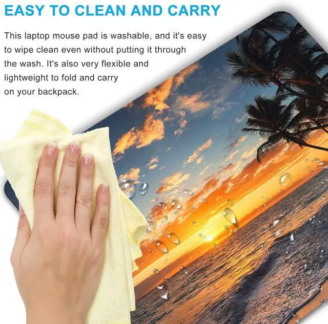Alt view image 5 of 7 - Sunset Beach Mouse pad with Tropical Ocean Landscape and Non-Slip Rubber Base Design for Personalized Womens Office Desktop Decoration Accessories 9.5x7.9 inch