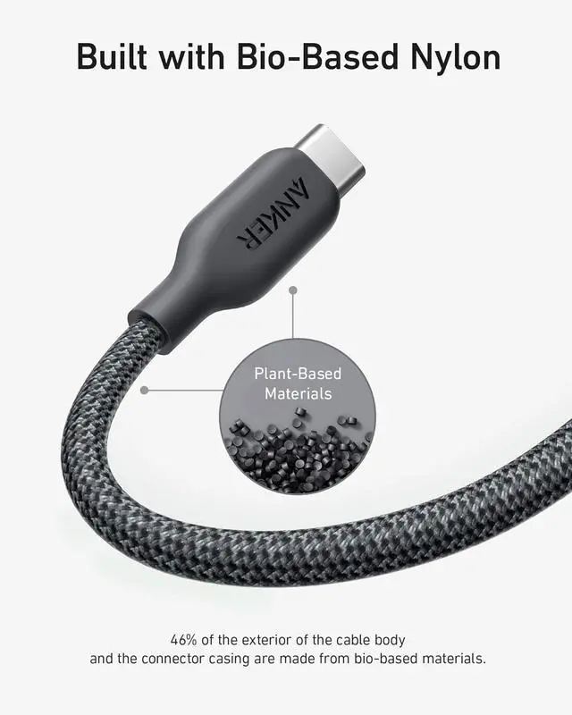 Alt view image 2 of 7 - USB C to Lightning Charging Cable 541 Organic Nylon Charging Cable MFi Certifiedfor iPhone 14/ Plus/Pro Max 13/ Pro 12 11 X XS XR