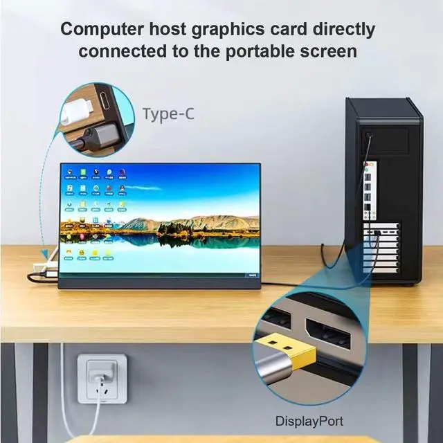 Alt view image 7 of 7 - DisplayPort to USB C Cable 6.6ft 4K@60Hz with USB Cable Adapter DP Male to Type-C Male Converter Support Touch with Thunderbolt 3/4 MacBook Pro/Air 2020/2018 iPad Pro/Air XPS