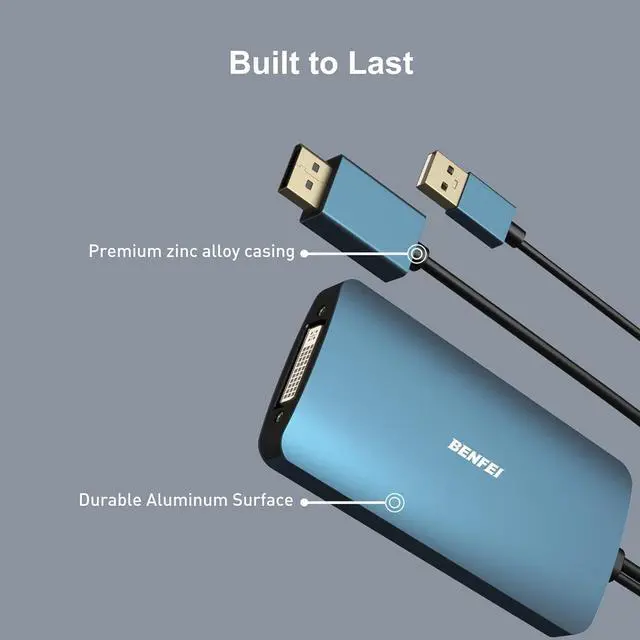 Alt view image 6 of 7 - BENFEI DisplayPort to DVI DVI-D Dual Link Adapter Supports 2K@60Hz, 1080P@60Hz