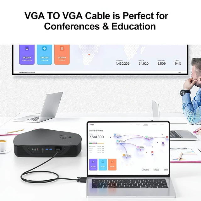 Alt view image 3 of 7 - 10 FT VGA to VGA Computer Monitor Cable 10-Pack,1080P@60Hz Full HD 15pin