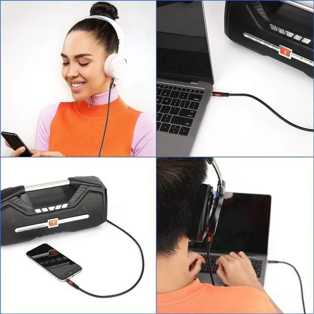 Alt view image 7 of 7 - 3.5mm Male to Male Audio Aux Cable 6ft AUX Cable for Beats Headphones iPods iPhones iPads Home/Car Stereos and More
