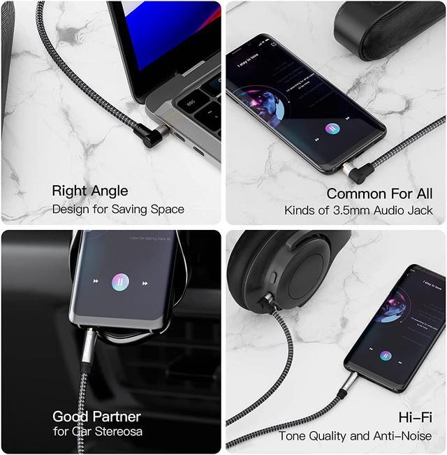 Alt view image 4 of 7 - 3.5mm Audio Cable 100ft/30M, Stereo Aux 3.5mm to 3.5mm Cable 90 Degree Long Aux Cable Aux 3.5mm Male to Male Right Angle TRS Cable Compatible for Headphone,Tablets, Speakers, 24K Gold Plated
