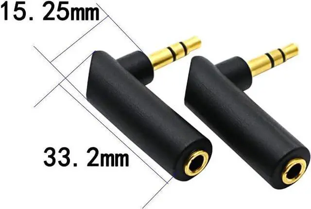 Alt view image 4 of 5 - 3.5mm Angle Male to Female Audio Adapter 90 Degree Right Angle Gold-Plated TRS Stereo Jack Plug AUX Connector Compatible with Headset Tablets MP3 Players Speakers(2 Pack)