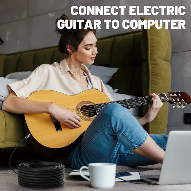 Alt view image 4 of 6 - 3.5mm to 6.35mm Stereo Audio Cable 15 Feet 1/4 to 1/8 inch Headphone Cable Jack Hi-Fi Sound Gold Plated Connectors OFC Core Black Cable (with 5 pcs Cable Ties)