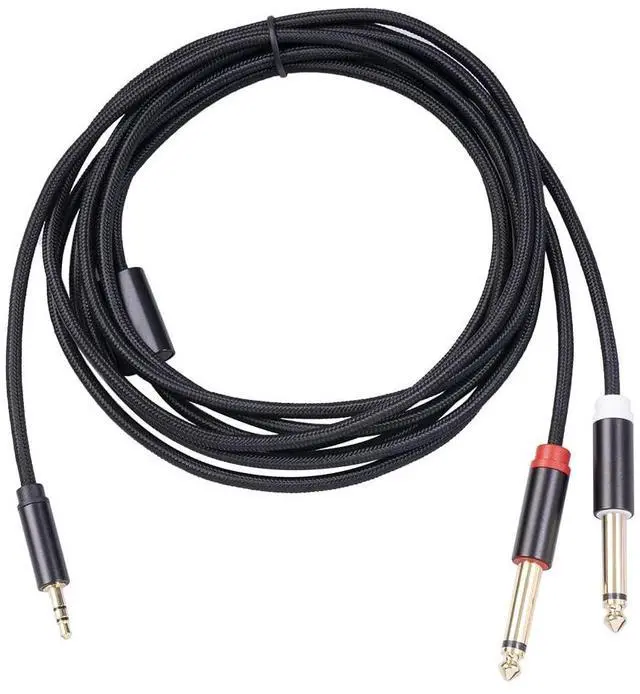 Alt view image 7 of 7 - 3.5mm to Dual 1/4 Adapter 1/8 to 6.35mm TS Mono Audio Cable Stereo Breakout Cord Y Splitter Compatible with iPhone iPod Computer Sound Card Headphone Speaker Home Stereo System (3.3FT/1Pack)