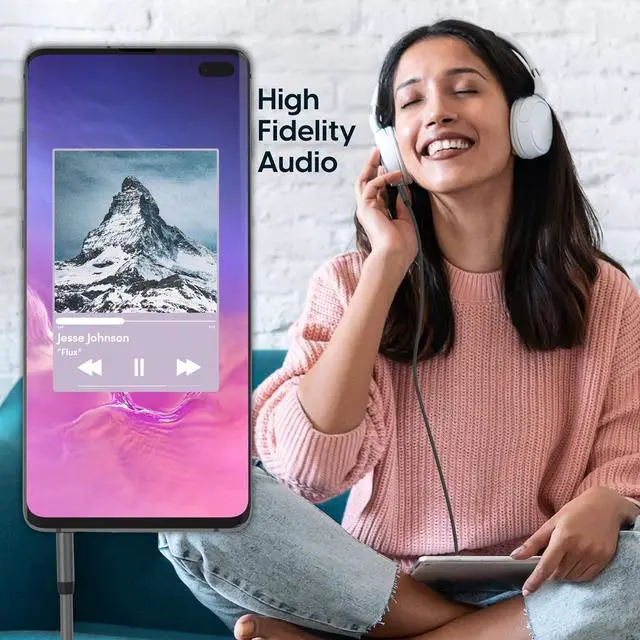 Alt view image 6 of 7 - Aux Cable 3.5mm Audio Cord for Car - 6ft Long Heavy-Duty Male to Male Jack Extension & Adapter Aux Cord for iPhone Android  Galaxy Headphones Slate - 2 Pack