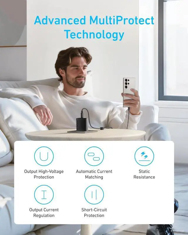 Alt view image 3 of 6 - 45W USB C Charger Block PPS Fast Charger with USB-C Cable for iPhone 16/15 and More Series iPad Galaxy S24 Ultra (2-Pack 5 ft Cable Included)